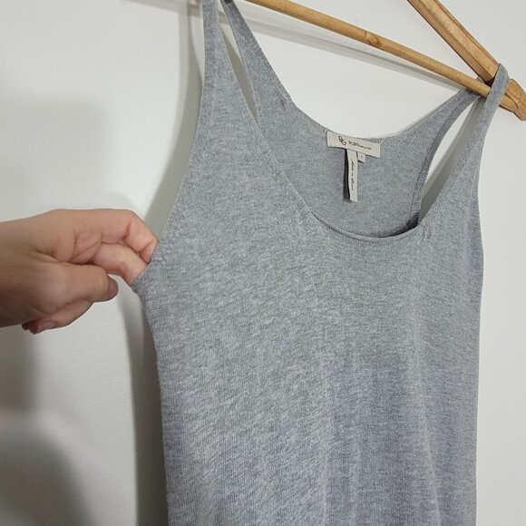 BCBGeneration Gray Knit Cotton Blend Sequined Trim Tank Dress Scoop Neckline S - Picture 6 of 9